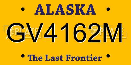 GV4162M Alaska License Plate