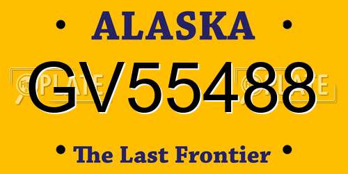 GV55488 Alaska License Plate