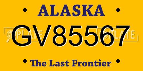 GV85567 Alaska License Plate