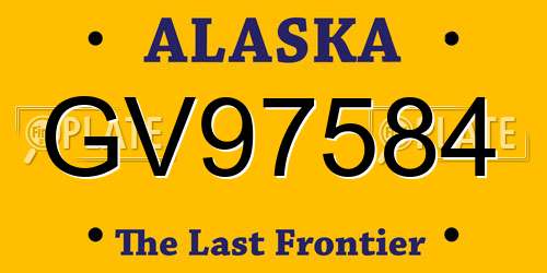 GV97584 Alaska License Plate