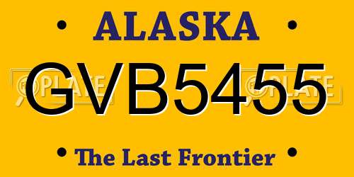 GVB5455 Alaska License Plate