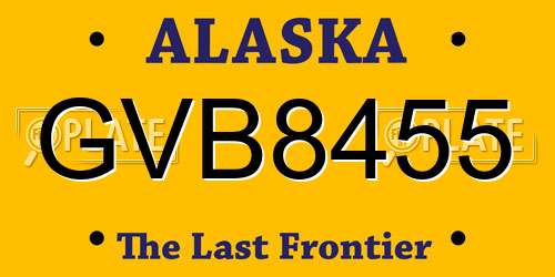 GVB8455 Alaska License Plate