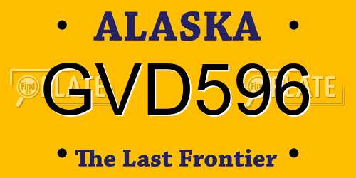 GVD596 Alaska License Plate