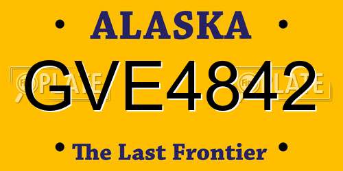 GVE4842 Alaska License Plate