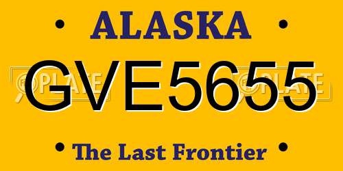 GVE5655 Alaska License Plate