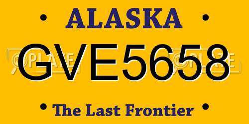 GVE5658 Alaska License Plate