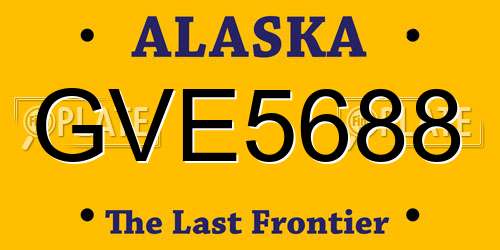 GVE5688 Alaska License Plate