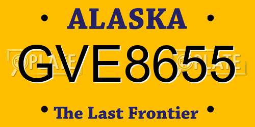 GVE8655 Alaska License Plate
