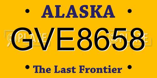 GVE8658 Alaska License Plate