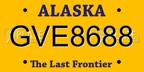 GVE8688 Alaska License Plate