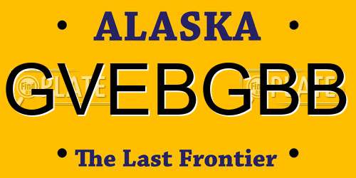 GVEBGBB Alaska License Plate