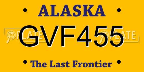 GVF455 Alaska License Plate