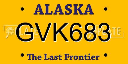 GVK683 Alaska License Plate