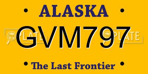 GVM797 Alaska License Plate