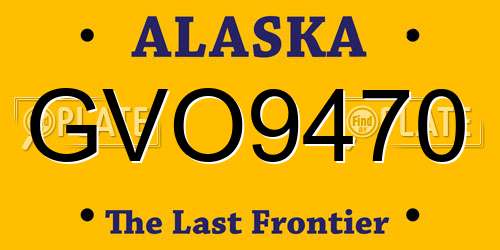 GVO9470 Alaska License Plate