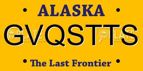 GVQSTTS Alaska License Plate