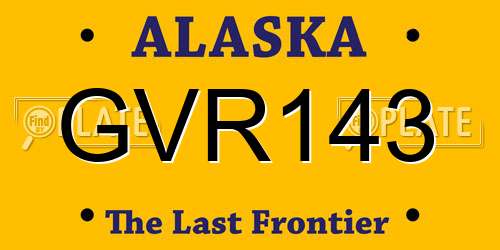 GVR143 Alaska License Plate