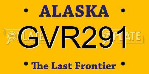 GVR291 Alaska License Plate