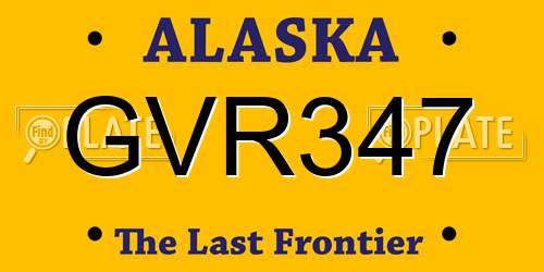 GVR347 Alaska License Plate