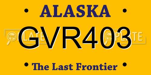 GVR403 Alaska License Plate