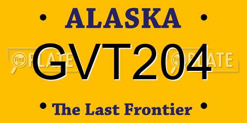 GVT204 Alaska License Plate