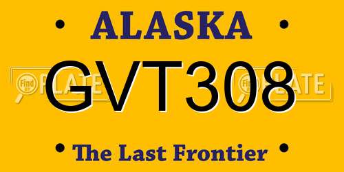 GVT308 Alaska License Plate