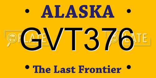 GVT376 Alaska License Plate