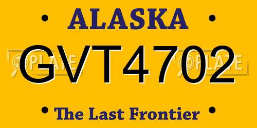 GVT4702 Alaska License Plate