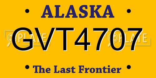 GVT4707 Alaska License Plate