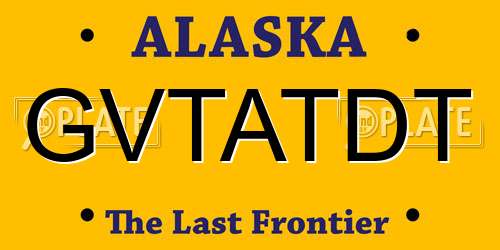 GVTATDT Alaska License Plate