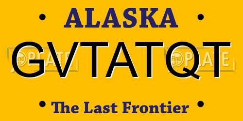 GVTATQT Alaska License Plate