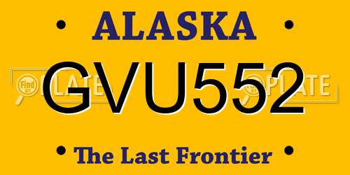GVU552 Alaska License Plate