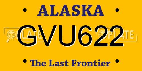 GVU622 Alaska License Plate
