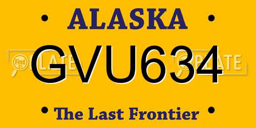 GVU634 Alaska License Plate