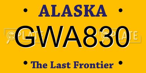 GWA830 Alaska License Plate