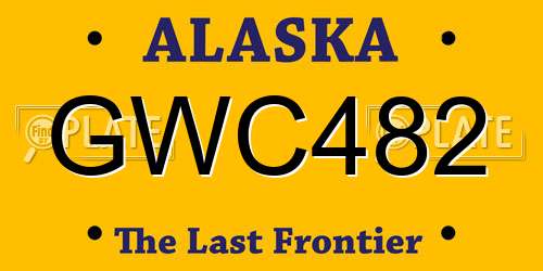 GWC482 Alaska License Plate