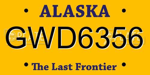 GWD6356 Alaska License Plate