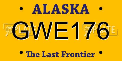 GWE176 Alaska License Plate