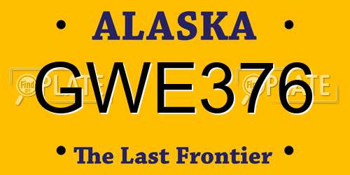 GWE376 Alaska License Plate