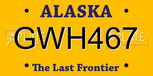 GWH467 Alaska License Plate