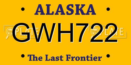 GWH722 Alaska License Plate