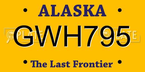 GWH795 Alaska License Plate