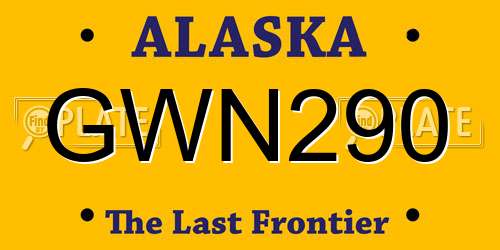 GWN290 Alaska License Plate