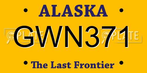 GWN371 Alaska License Plate
