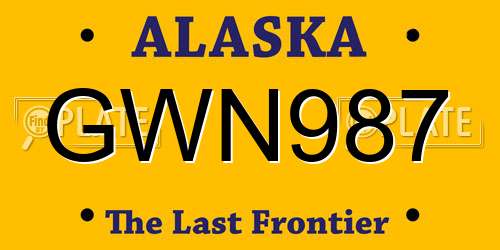 GWN987 Alaska License Plate