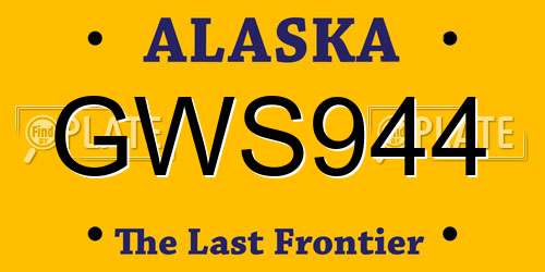 GWS944 Alaska License Plate