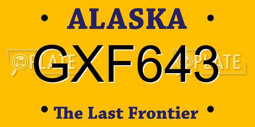 GXF643 Alaska License Plate