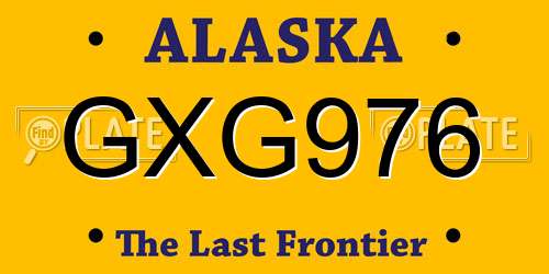 GXG976 Alaska License Plate