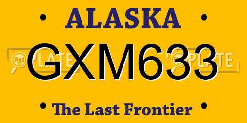 GXM633 Alaska License Plate