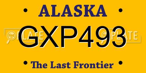 GXP493 Alaska License Plate